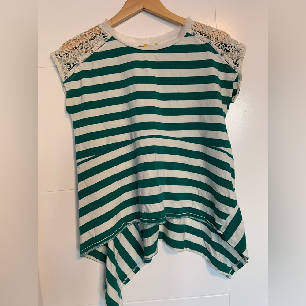 Anthropologie Little Yellow Button T-shirt